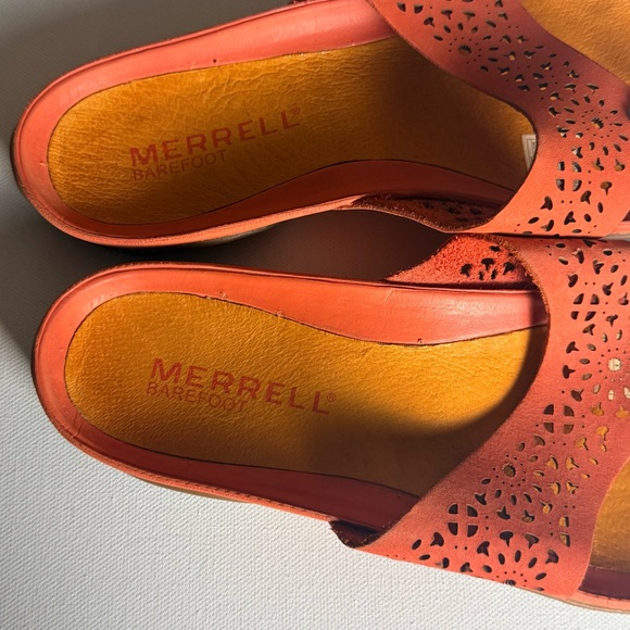 Merrell Barefoot Moroccan Orange Laser Cut Flip Flop Sandals Women's Size 7 - Picture 5 of 6